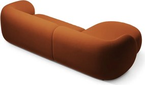 Colțar teracotă cu tapițerie din catifea (cu colț pe partea stângă/cu șezlong) Kate – Micadoni