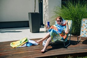 Poncho prosop de plaja SUMMER FRESH albastru-galben 80x145 cm