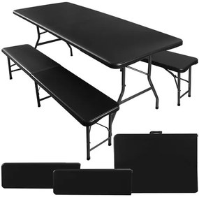 JAKS Set pliabil pentru bere 180 cm negru
