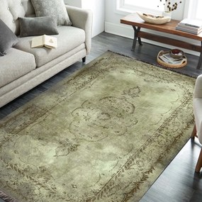 Covor verde olive cu model oriental Lăţime: 80 cm | Lungime: 150 cm