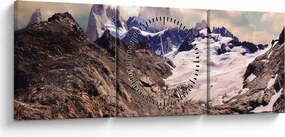 Tablou cu lac montan (cu ceas) (90x30 cm)
