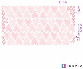 INSPIO Inimioare roz - autocolante textile pentru perete