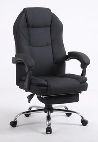 RESIGILAT- Scaun directorial, suport picioare, material textil, Negru,