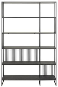 Bibliotecă neagră 120x185x35 cm Strington – Actona