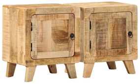 vidaXL Noptiera 2 buc 40x32x46 cm Lemn masiv Mango brut