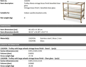 Gheridon, Masuta cu roti design LUX Alexia