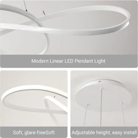 Brilagi - LED dimabil lustră pe cablu INFINITY LED/80W/230V 80x80 cm albă + telecomandă