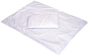 Set pilota 135 x 100 cm si perna 40 x 60 cm pentru copii, bumbac satin premium si umplutura hipoalergenica BabySoft, Alb
