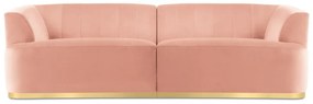 Canapea cu 3 locuri Goct cu tapiterie din catifea, roz