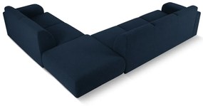 Colțar albastru închis cu tapițerie din stofă bouclé (colț dreapta) Molino – Micadoni Home