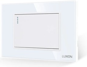 Intrerupator Simplu Mecanic LUXION cu Rama din Sticla, Standard Italian, 3M