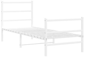 355423 vidaXL Cadru de pat metalic cu tăblie de cap/picioare  alb, 80x200 cm