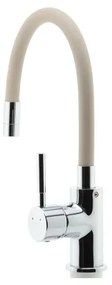 Baterie de chiuvetă cu pipă flexibilă FERRO crom lucios/bej