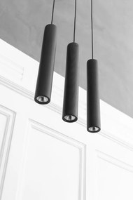 Lustra cu 3 pendule design minimalist din lemn cu spot LED încorporat Chimes 3 - black oak