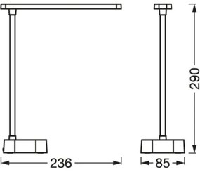 Osram - Lampă de birou LED tactilă cu intensitate reglabilă PANAN, 5,2W/5V, 1200 mAh, CRI 90