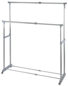 Suport de haine mobil telescopic din metal gri Twin - Wenko