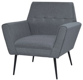 Fotoliu, gri deschis, oțel și material textil