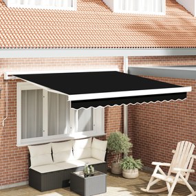 vidaXL Cortina Retractabilă Negru 300 x 250 cm Material textil, Metal