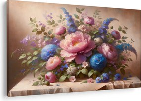 Tablou - Masă plină de flori (90x60 cm)