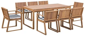 Set pentru grădină SASAN (maro deschis) (perne albastre) (pentru 8 persoane). 1022853