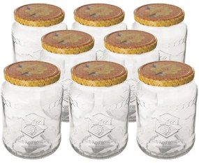 Set de borcane cu capace Orion Mix miere 0,77l, 8 buc