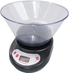 Cântar de bucătărie cu vas Rosberg R51651B, până la 5 kg, ecran LCD, negru
