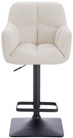 HR550KW Scaun Crem Boucle cu Bază Neagră