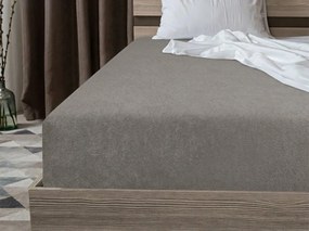 Cearsaf elastic fleece MOLTON gri inchis 180 x 200 cm