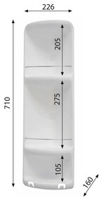 GEDY 7081 CAESAR raftă de colț cu trei rafturipentru duș 22,6 x 71 x 16 cm, plastic ABS, alb