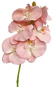 Orhidee artificiala Gloria 70cm, 6 flori, Roz piersica