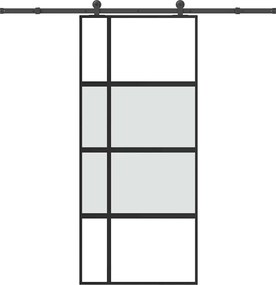 vidaXL Ușă glisantă cu set de feronerie sticlă temperată și aluminiu