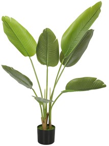 HOMCOM Plantă artificială interioară 109 cm, copac artificial cu ghiveci din plastic și sol flocat, verde | Aosom Romania