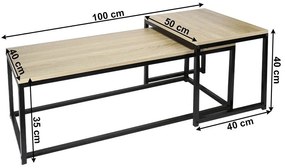 Set 2 buc măsuțe cafea Hustler Typ 2 (Stejar sonoma + negru). 1075388