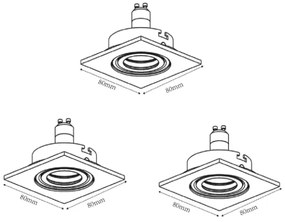 Lucide 11002/15/12 - SET 3x Lampa incastrata LED FOCUS 1xGU10/5W/230V crom