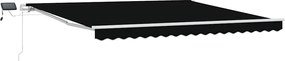 vidaXL Cortina Retractabilă Negru 400 × 300 cm Material textil și oțel