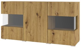 Vitrină Avernic Typ 25 (negru + Stejar artisan). 1042058