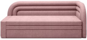 Canapea roz extensibilă/cu spațiu de depozitare cu tapițerie din chenille cu colț pe partea dreaptă 223 cm Fabillo – ELTAP