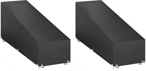 vidaXL Huse șezlong, 2 buc, 12 ocheți, 200x65x35/60 cm, polietilenă