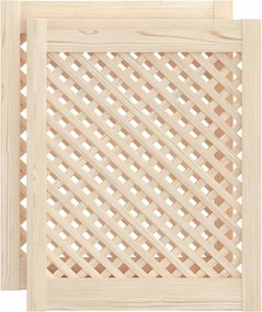 vidaXL Uși de dulap cu zăbrele 2 buc. 49,5x61,5 cm, lemn masiv de pin