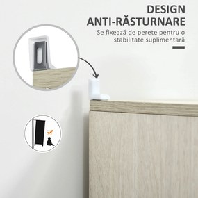 HOMCOM Dulap de Baie cu 2 Dulapuri, Sertar Central și Poliță Reglabilă pentru Depozitare și Organizare, 34x34x150 cm, Lemn Natural | Aosom Romania