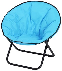 Outsunny Fotoliu Pliabil pentru Camping/Picnic, Șezut Umplut, Structură din Metal, Culoare Albastră, 80 x 80 x 75cm | Aosom Romania