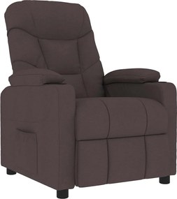vidaXL Fotoliu de masaj, maro închis, material textil