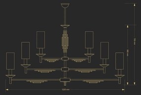 Candelabru 6 brate realizat manual Fellino