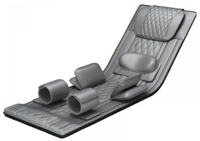 RESIGILAT Saltea 3D cu masaj si încălzire, 4 zone cu airbag, 3 niveluri de intensitate, masaj cu role Shiatsu, pentru cervicală, spate, zona lombară, picioare, culoare GRI