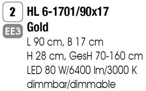 Candelabru, Lustra LED design LUX PRISM, 24K gold plated