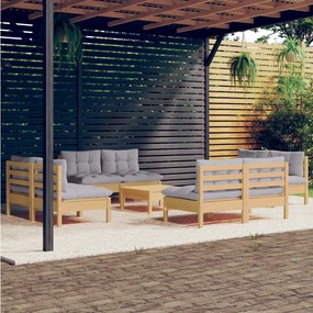 3096045 vidaXL Set mobilier grădină cu perne, 5 piese, antracit, lemn de pin