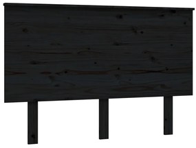 819164 vidaXL Tăblie de pat, negru, 124x6x82,5 cm, lemn masiv de pin