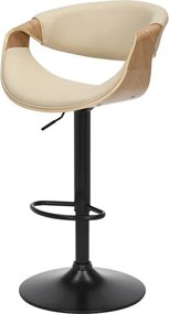 Scaun de bar pivotant ORGANIC stejar/ bej crem