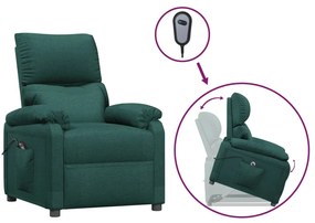 3098159 vidaXL Fotoliu cu ridicare, verde închis, material textil