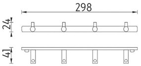 Suport de perete pentru prosoape NIMCO BR 11104-26 BORMO 30 cm crom lucios
